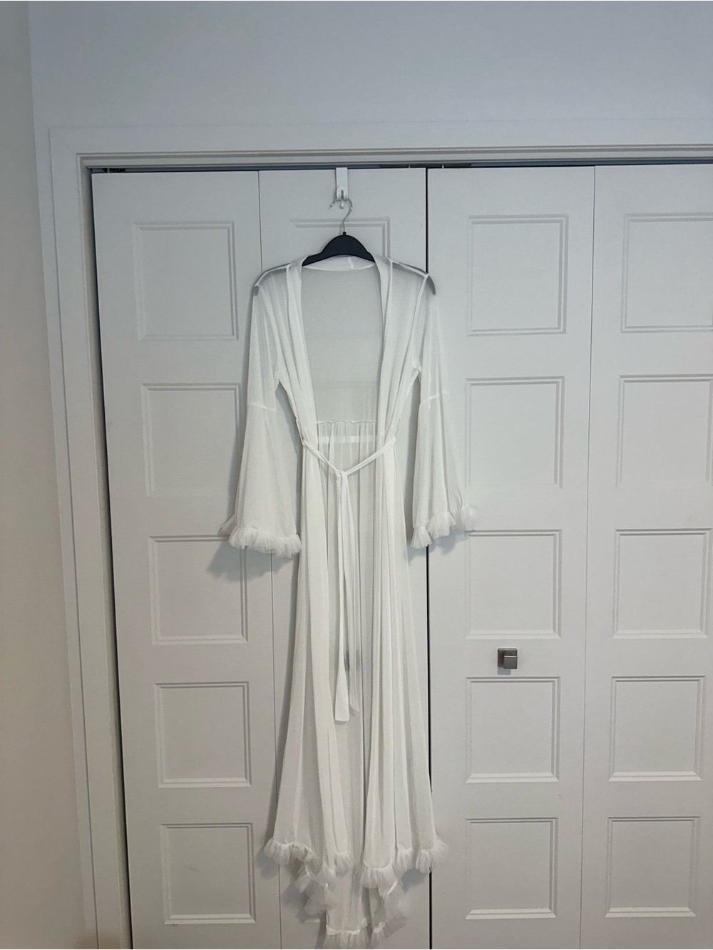 Bridal Getting ready robe Sheer robe white robe